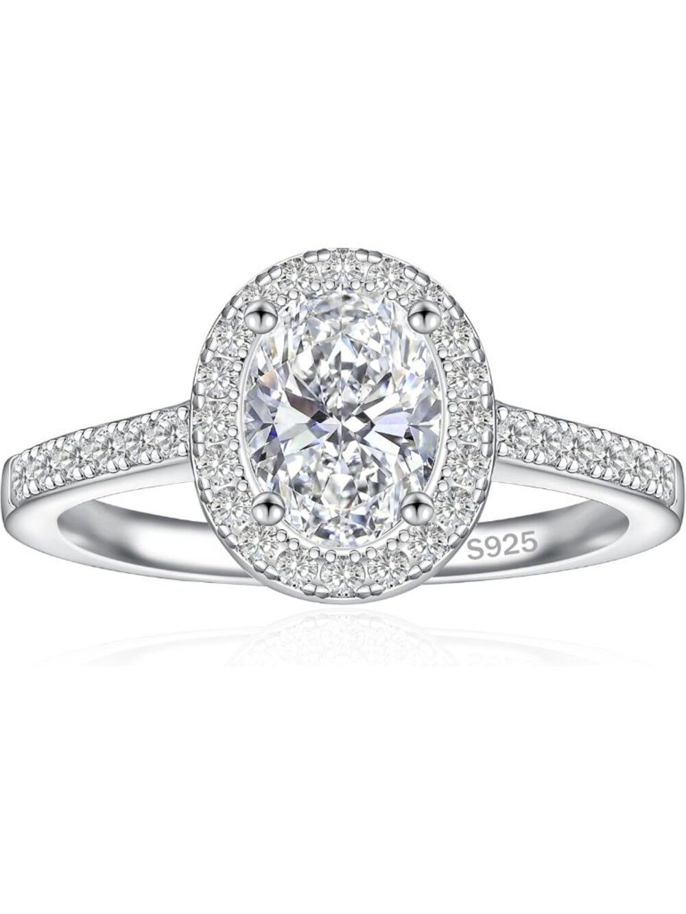 3CT Oval Cut Sterling Silver Engagement Ring for Women - Elegant & Timeless
